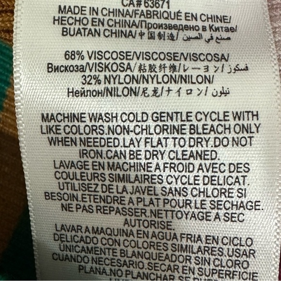 BCBGeneration Multi Stripe Ribbed Knit Tube Skirt Green Pink Yellow - Picture 4 of 4